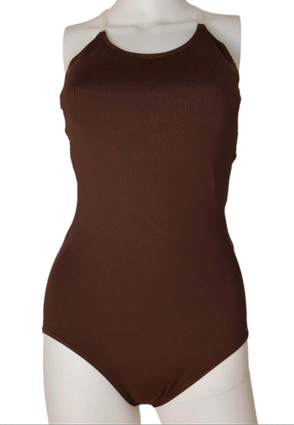 Camisole Leotard with Bra - Confident Cocoa