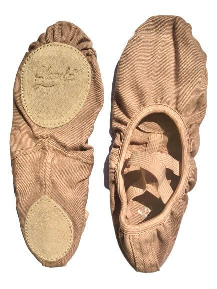 Zapato de ballet de lona elástica Tenacious color canela Fleshtone