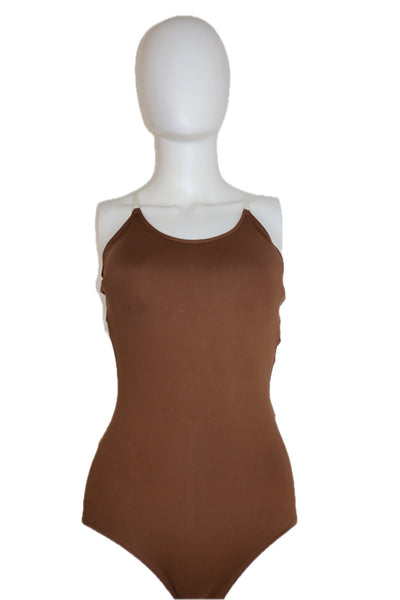 Brazen Brown Fleshtone Camisole Leotard w/ Bra