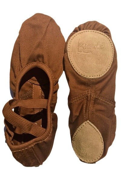 Chaussons De Ballet En Toile Pour Fille - Taille 4 - Souples, Légers, Semelle Cuir - Pour Danse, Fête, Gymnastique