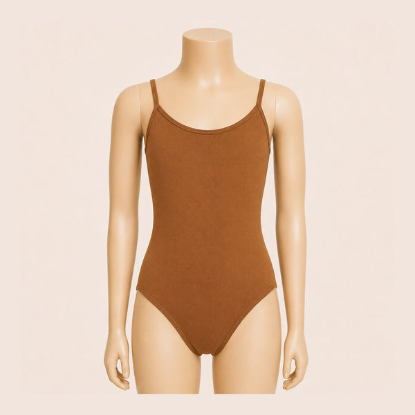 Camisole Leotard Braless - Brazen Brown